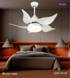 Yamada 36" Modern Decorative Silent ABS Blade Underlight With Remote Ceiling Fan (WHITE) YM-125