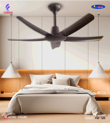 Yamada 54" Dark Wood 5 Blade Remote Ceiling Fan YM-126