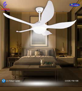 Yamada  52" Under Light Remote Ceiling Fan(White) YM-108