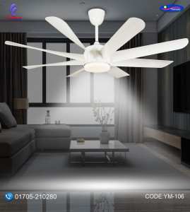 Yamada 60"  Underlight Remote Ceiling Fan (White) YM-106