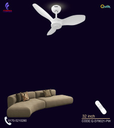Qulik Spinner Pro 32" - Modern Decorative Silent ABS Blade with Remote Ceiling Fan (Pearl White) Q-D78021-PW