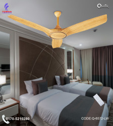 Qulik Aerovane 52" Modern Decorative Silent ABS Blade Remote Ceiling Fan (LIGHT WOOD) Q-6572-LW