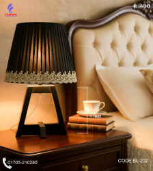 Wooden Bed Lamp (Replaceable / Interchangeable Shade) – 1 Feet Handcrafted Elegance, For Living Room, Bedroom, Office, Café, and Lounge Spaces|BL-202