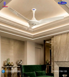 Yamada 54 Inch Silent ABS Ceiling Fan White | 3 Blade Energy Efficient Ceiling Fan | Femina Lightings | YM-133